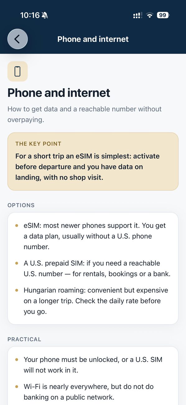 Screenshot of the Amerikai Ügyvéd app